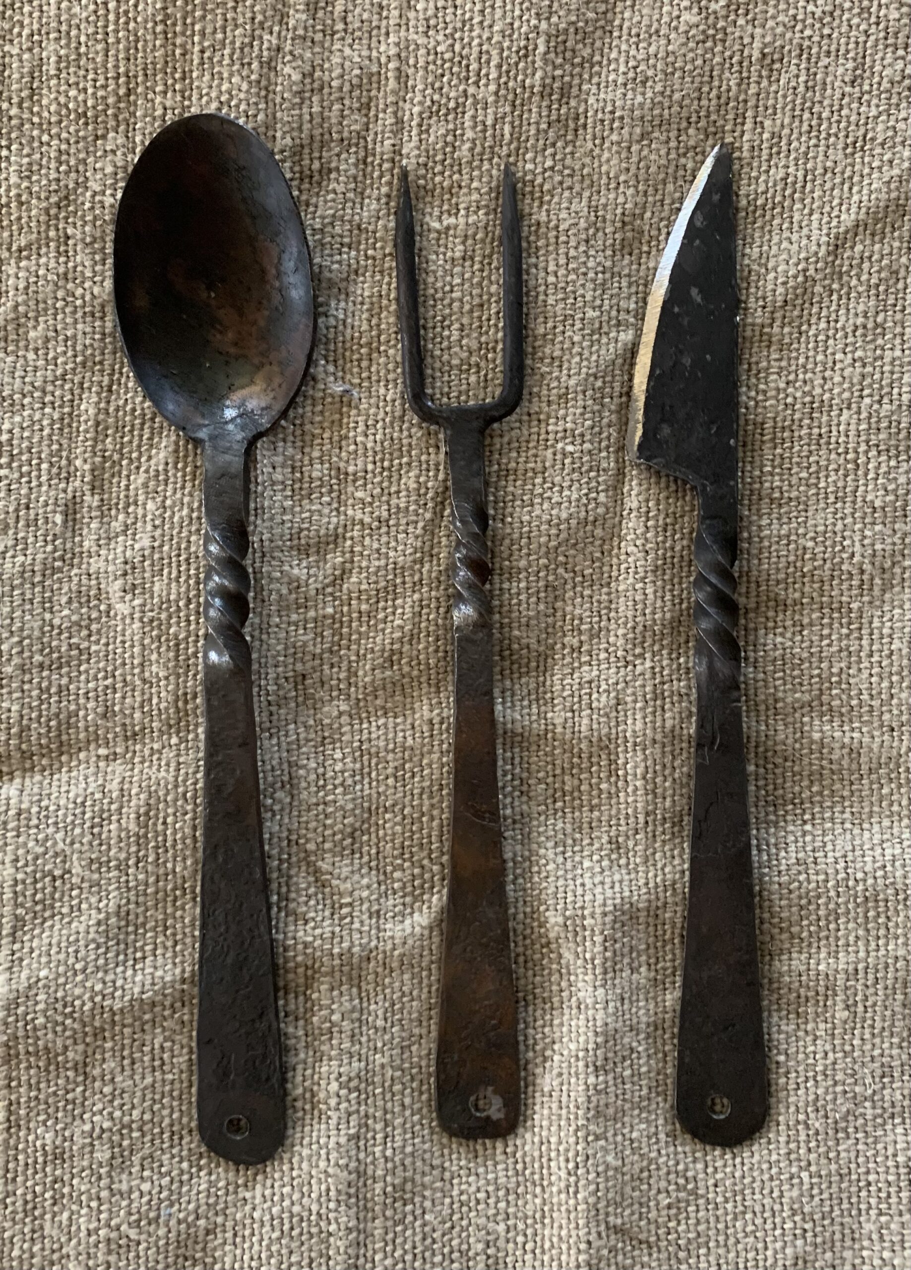 Revolutionary Period Hand-Forged Eating Utensils (item #862886)